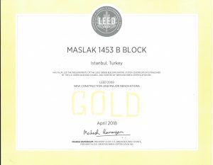AĞAOĞLU MASLAK 1453’E LEED GOLD YEŞİL BİNA SERTİFİKASI