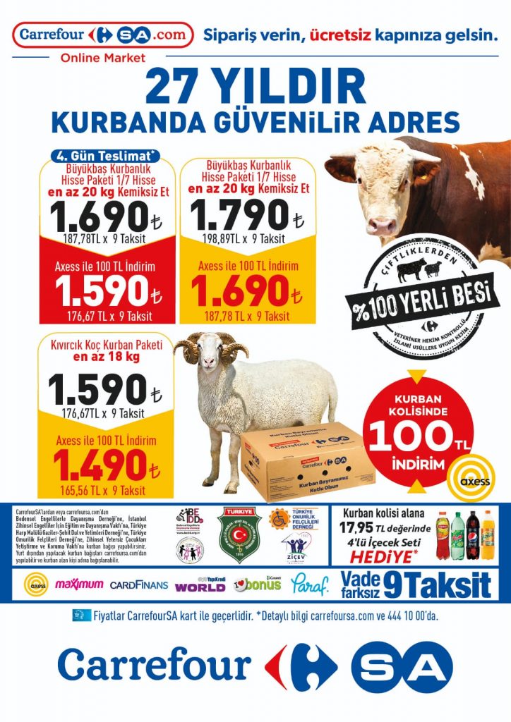 27 yıldır Kurbanda Güvenilir Adres CarrefourSA