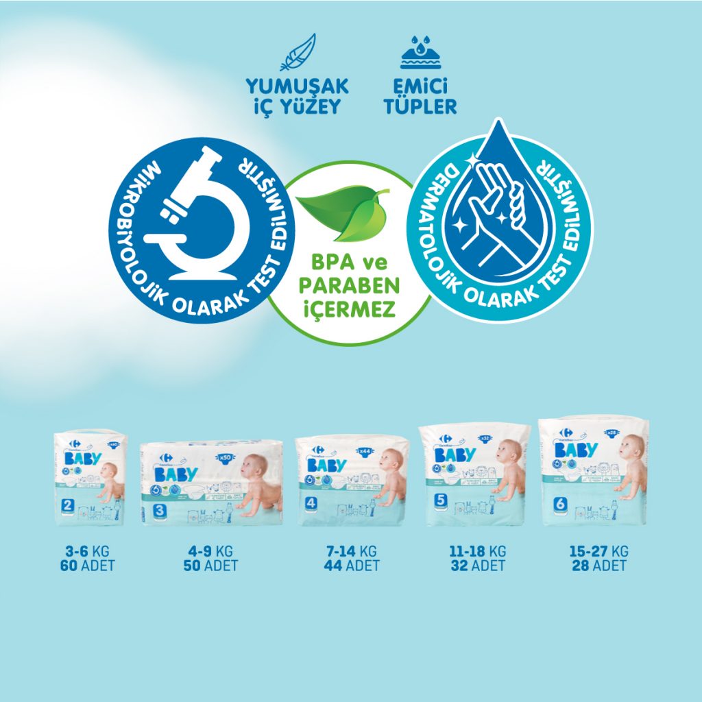 CarrefourSA Güvencesiyle, Uluslararası Standartlarda “Carrefour Baby” Bebek Bezi